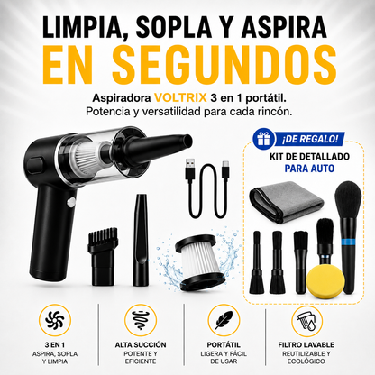 ASPIRADORA VOLTRIX 3 EN 1: LIMPIA CUALQUIER RINCÓN EN SEGUNDOS